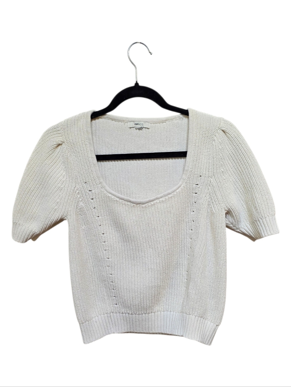 RW& Co 100% Cotton Puff Sleeve Sweater
